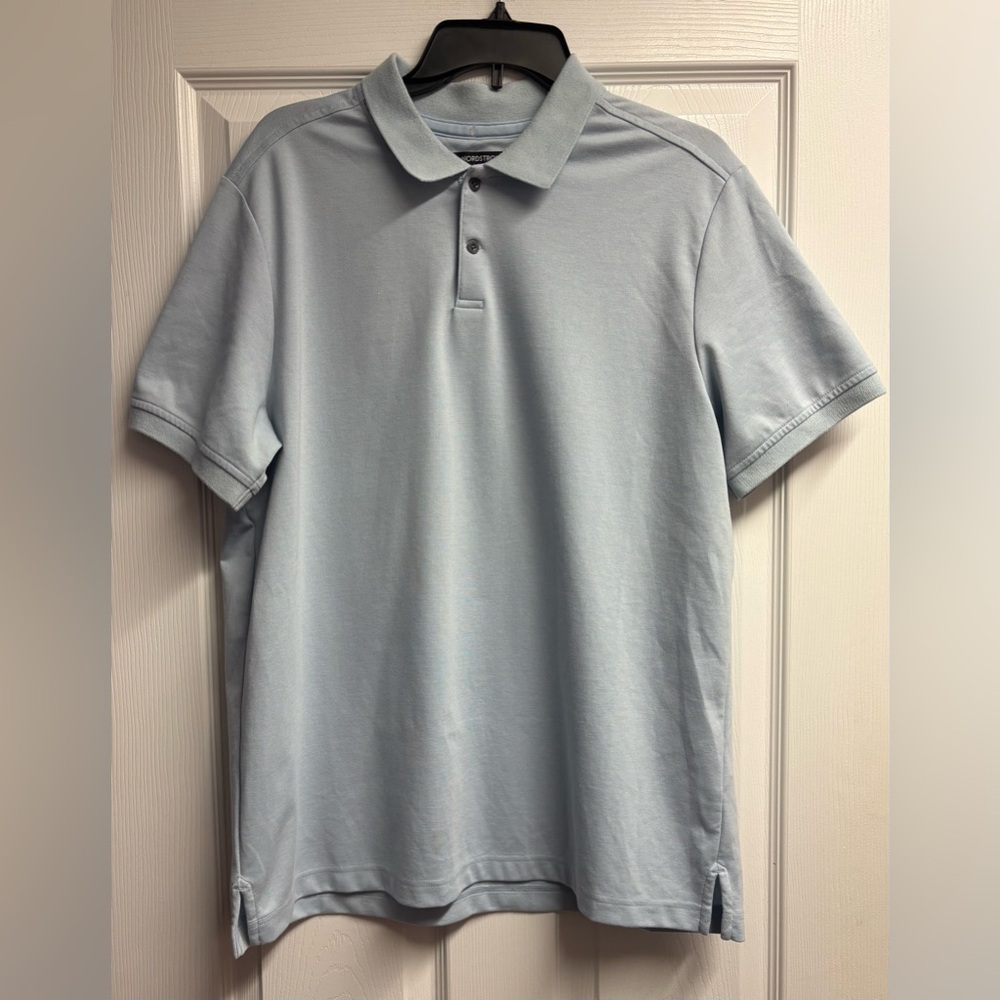 Nordstrom Tech-Smart Cotton Blend Polo Shirt Blue Size Large